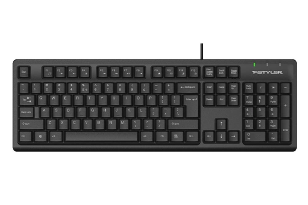 A4tech FK12, multimediální kancelářská klávesnice, CZ/US, USB, černá