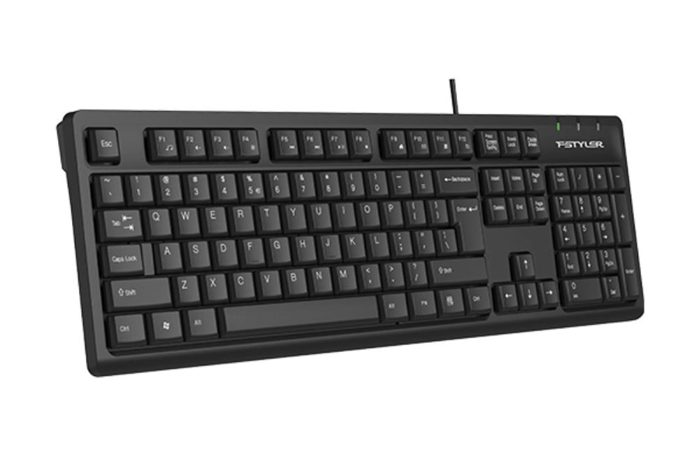 A4tech FK12, multimediální kancelářská klávesnice, CZ/US, USB, černá