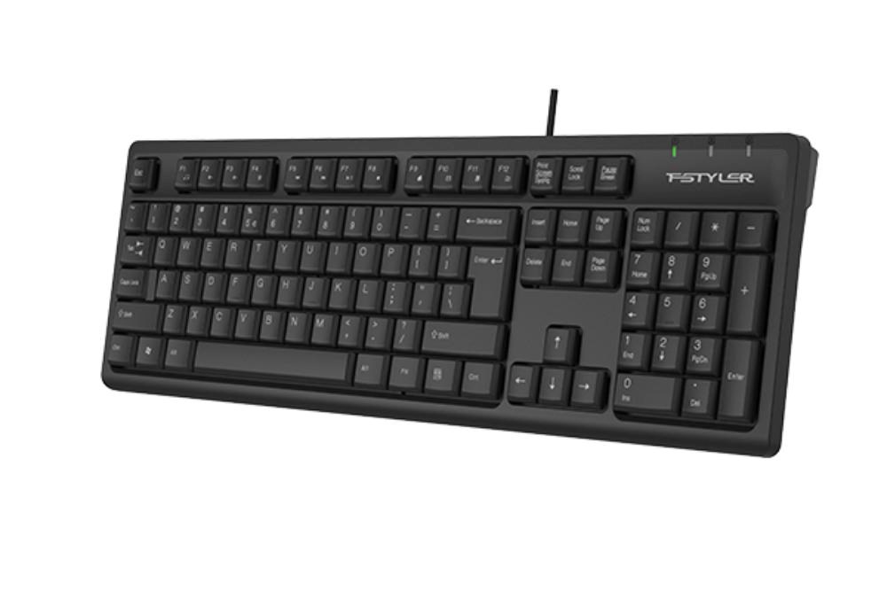 A4tech FK12, multimediální kancelářská klávesnice, CZ/US, USB, černá