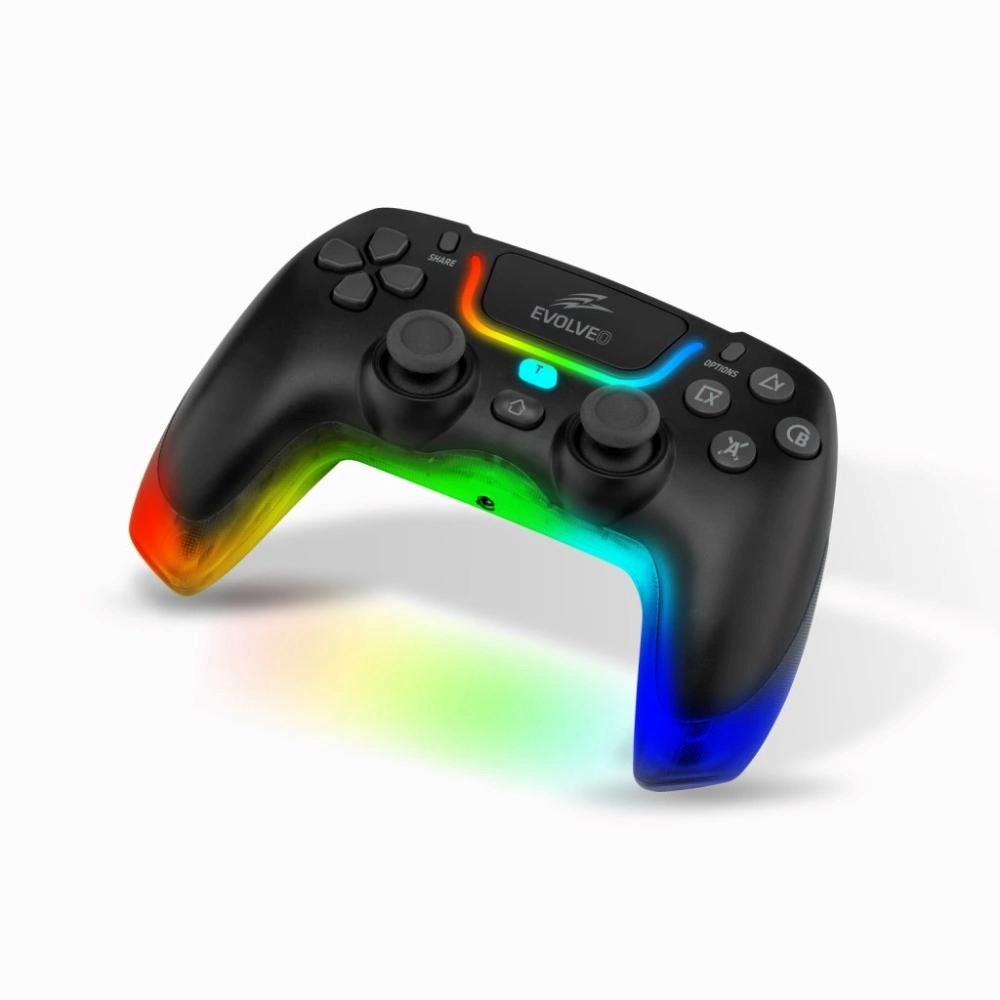 EVOLVEO Ptero2, bezdrátový & drátový gamepad pro PC, PS3/4/5, iOS, Android, Switch, černý