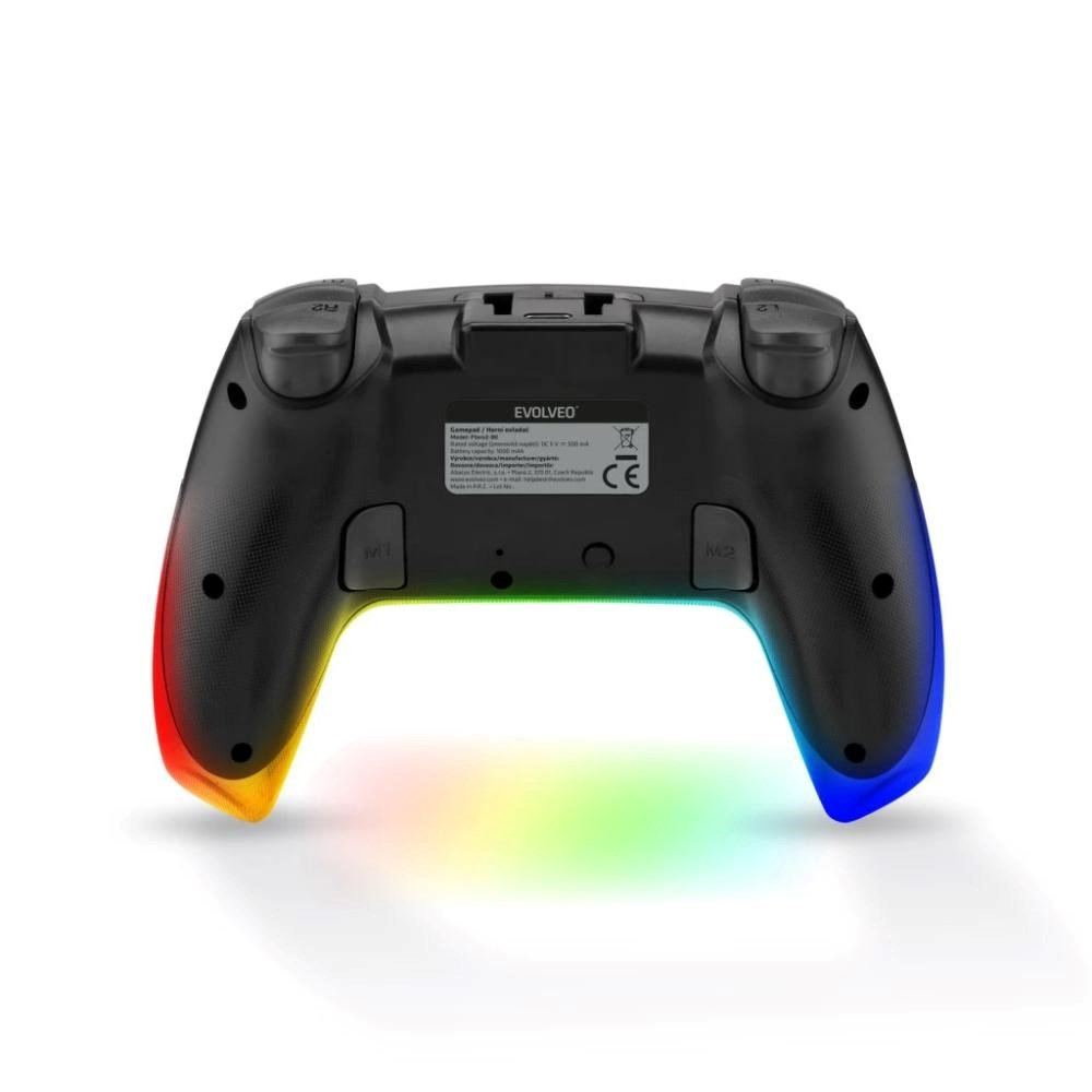 EVOLVEO Ptero2, bezdrátový & drátový gamepad pro PC, PS3/4/5, iOS, Android, Switch, černý