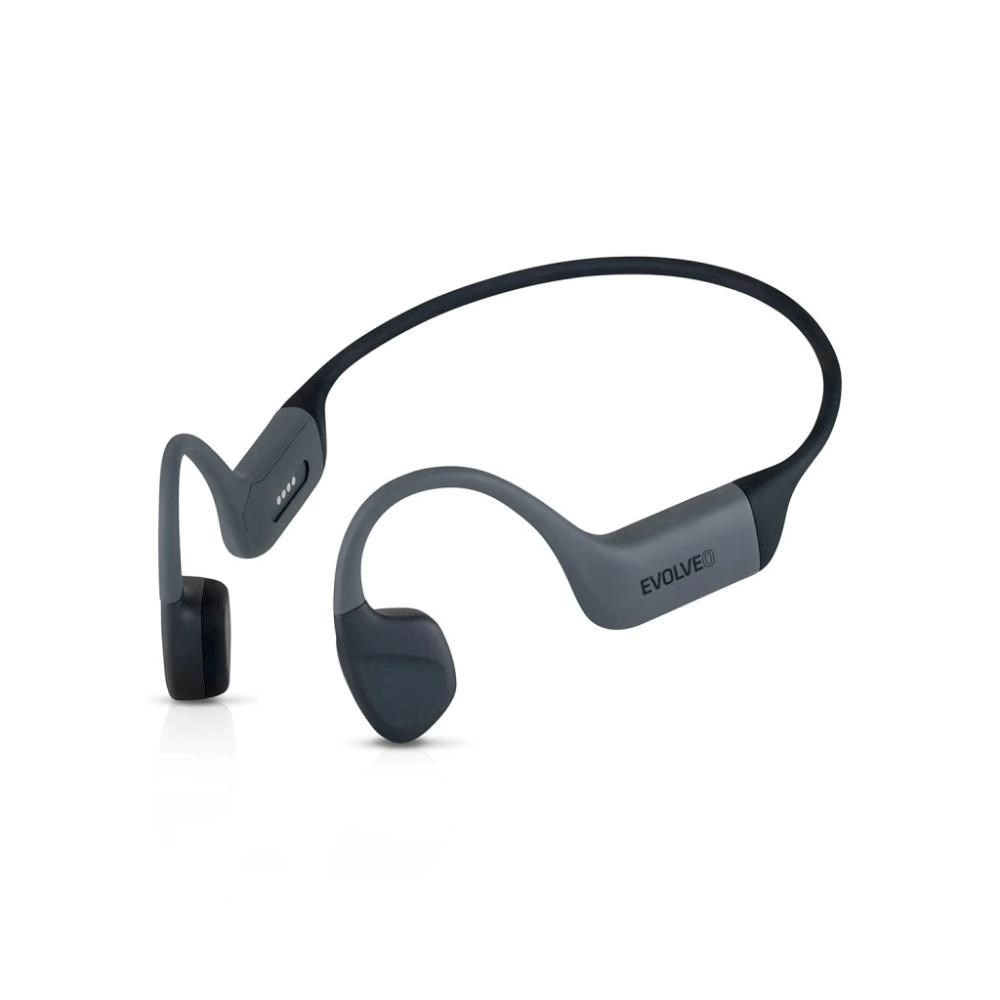 EVOLVEO bezdrátová sluchátka BoneMax MP3 32GB, na lícní kosti, IPX8, šedá
