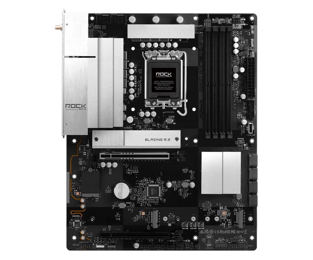 ASRock MB Sc LGA1851 B860 Rock WiFi 7, Intel B860, 4xDDR5, 1xHDMI, WiFi, ATX
