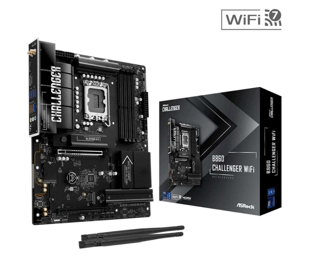 ASRock MB Sc LGA1851 B860 Challenger WiFi, Intel B860, 4xDDR5, 1xHDMI, WiFi, ATX