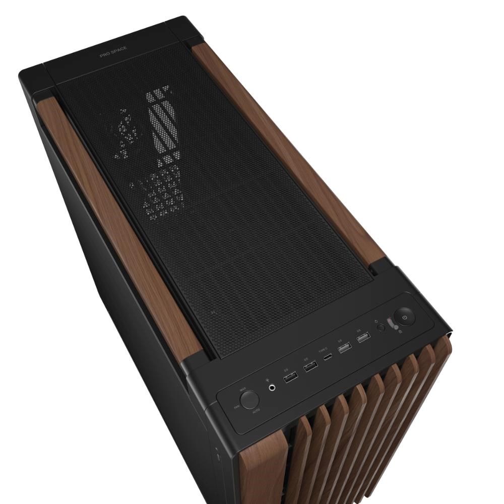 ASUS case PROART PA602 WALNUT WOOD MODERN METAL, Mid Tower, černá