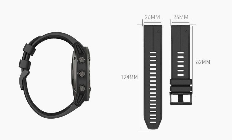 RhinoTech řemínek pro Garmin QuickFit silikonový outdoor 26mm tmavě zelený
