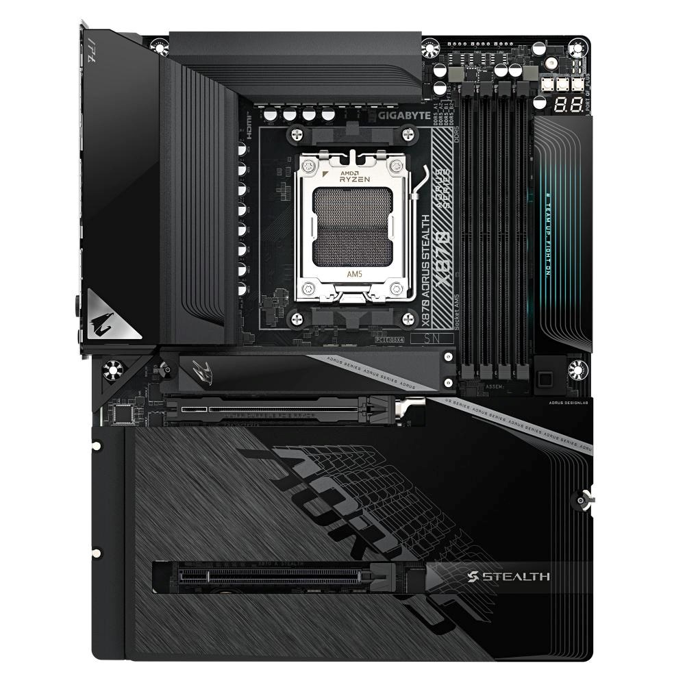 GIGABYTE MB Sc AM5 X870 AORUS STEALTH, AMD X870, 4xDDR5, 1xHDMI, 2xUSB4, WiFi
