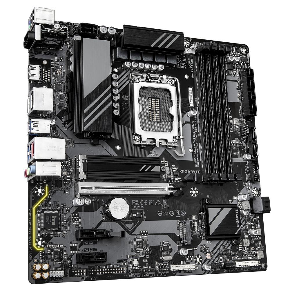 BAZAR - GIGABYTE MB Sc LGA1700 B760M DS3H WIFI6E GEN5, Intel B760, 4xDDR5, 2xDP, 1xHDMI, mATX - Po opravě (Komplet)
