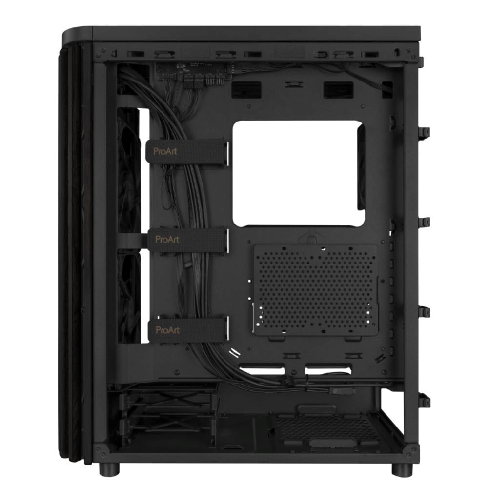 BAZAR ASUS case PROART PA401 WOOD TG, Mid Tower, ATX, 1xUSB-C Gen2x2, 2xUSB 3.0, 2x 160mm Fan, černá - Komplet