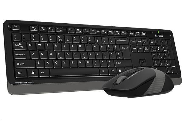 A4tech set klávesnice + myš, FG1010 FSTYLER, bezdrátová, šedá