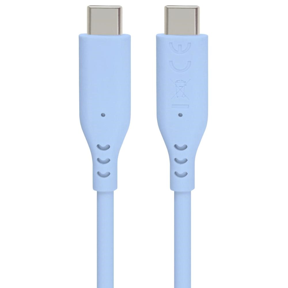 PREMIUMCORD Kabel USB-C na USB-C, 60W, 480Mbps, silikonový, modrý, 1,5m