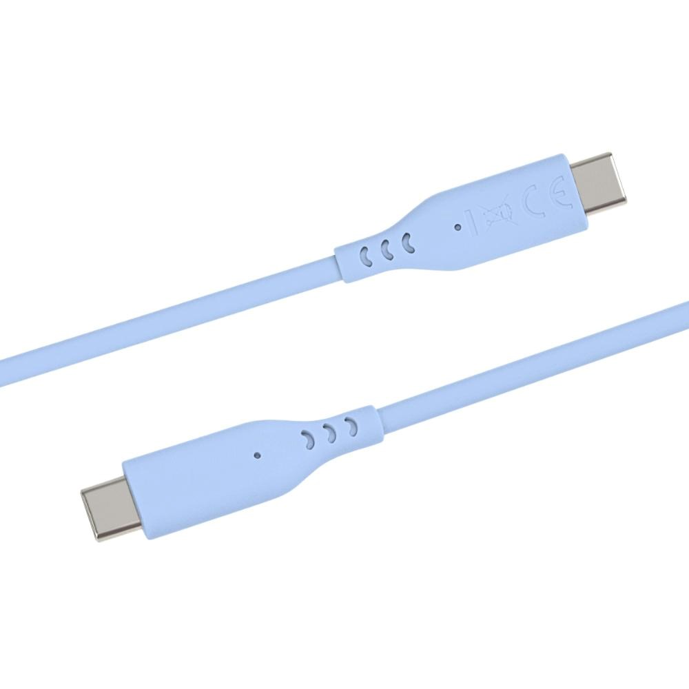 PREMIUMCORD Kabel USB-C na USB-C, 60W, 480Mbps, silikonový, modrý, 1,5m