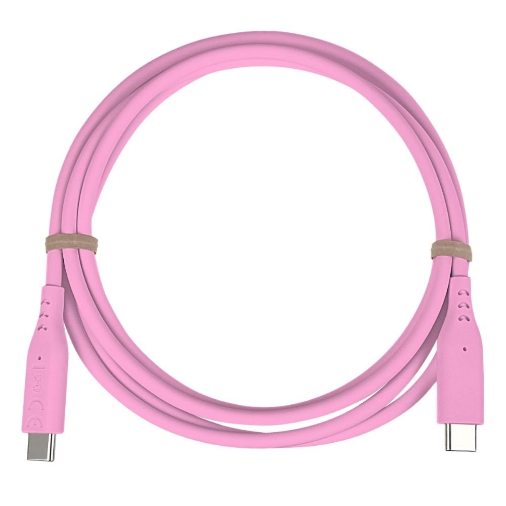 PREMIUMCORD Kabel USB-C na USB-C, 60W, 480Mbps, silikonový, růžový, 1,5m