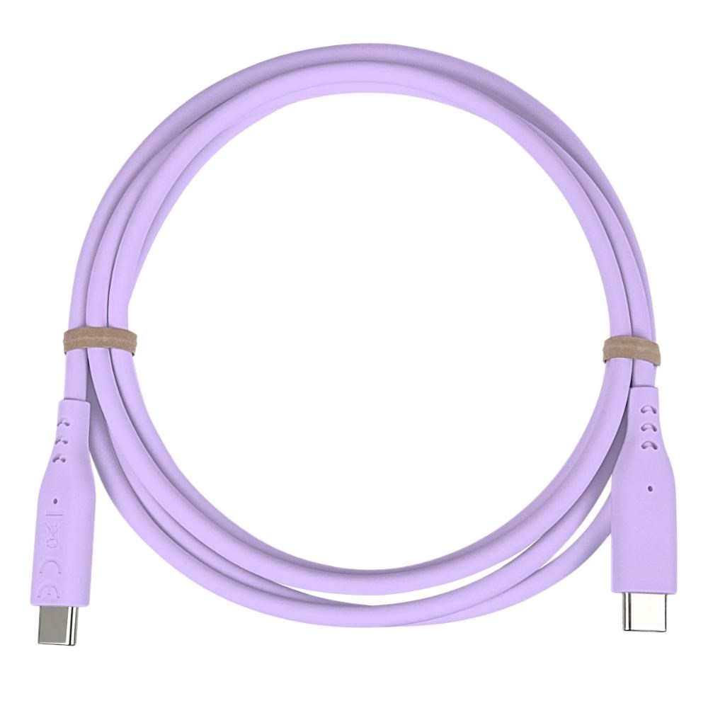 PREMIUMCORD Kabel USB-C na USB-C, 60W, 480Mbps, silikonový, fialový, 1,5m