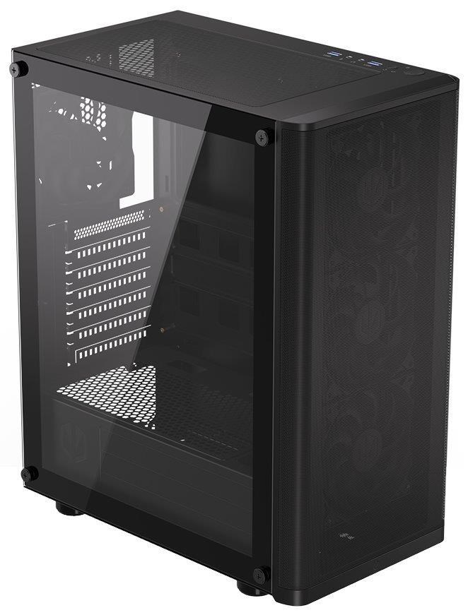 BAZAR - Endorfy skříň Ventum 200 Air/ 4x120mm PWM fan / 2xUSB / tvrzené sklo / černá - Poškozený obal
