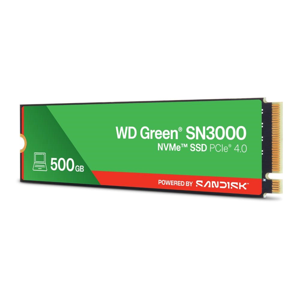 WD GREEN SSD 500GB SN3000 Powered by SanDisk, PCIe Gen4x4, M.2 2280, (R:5000/W:4100 MB/s)
