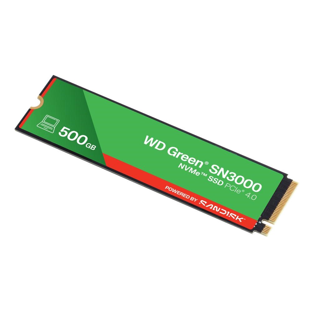 WD GREEN SSD 500GB SN3000 Powered by SanDisk, PCIe Gen4x4, M.2 2280, (R:5000/W:4100 MB/s)
