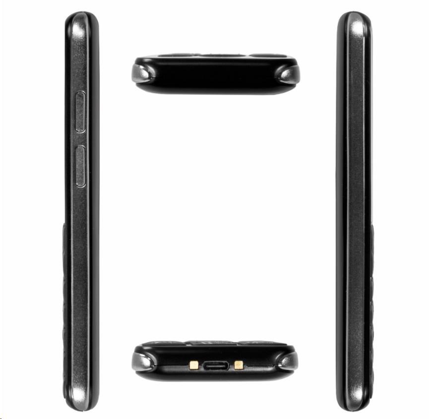 EVOLVEO EasyPhone LT, mobilní telefon pro seniory s nabíjecím stojánkem, černá