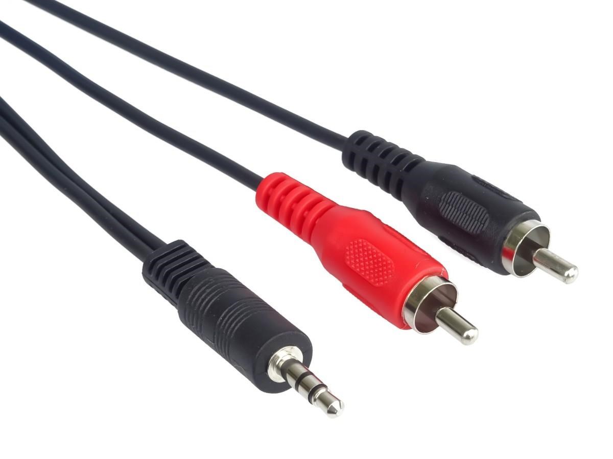 PremiumCord kabel Jack 3.5mm - 2xCINCH, M/M, 1,5m