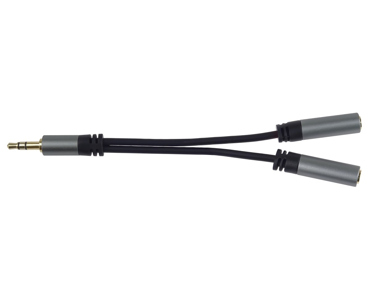 PremiumCord rozdvojka HQ 3,5mm Jack Male - 2x Jack Female 15cm