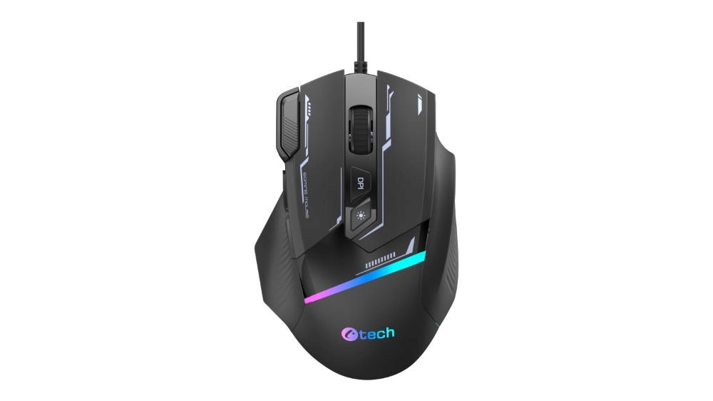 C-TECH Herní myš Zyra, USB, RGB, černá