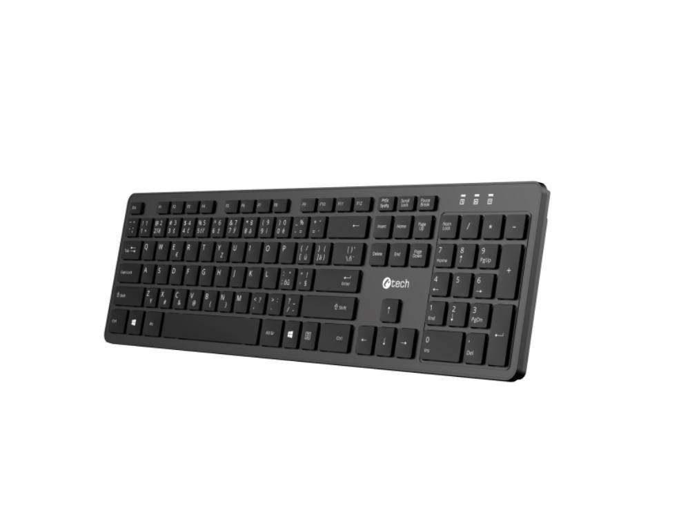 C-TECH Klávesnice KB-115, bezdrátová 2.4Ghz, slim, CZ/SK