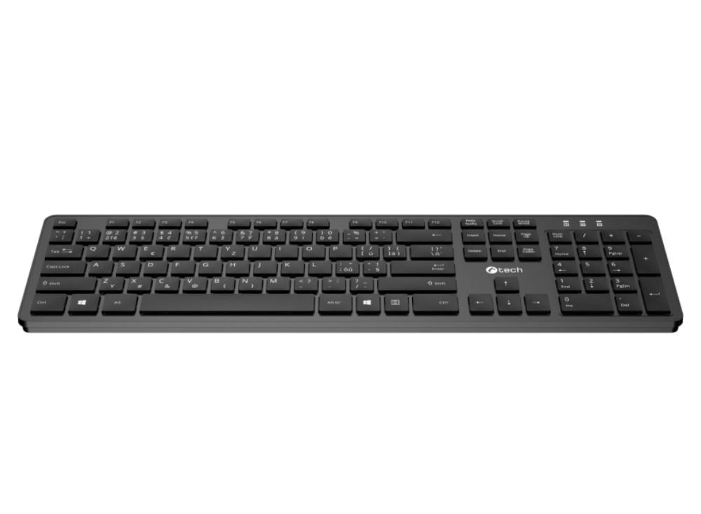 C-TECH Klávesnice KB-115, bezdrátová 2.4Ghz, slim, CZ/SK