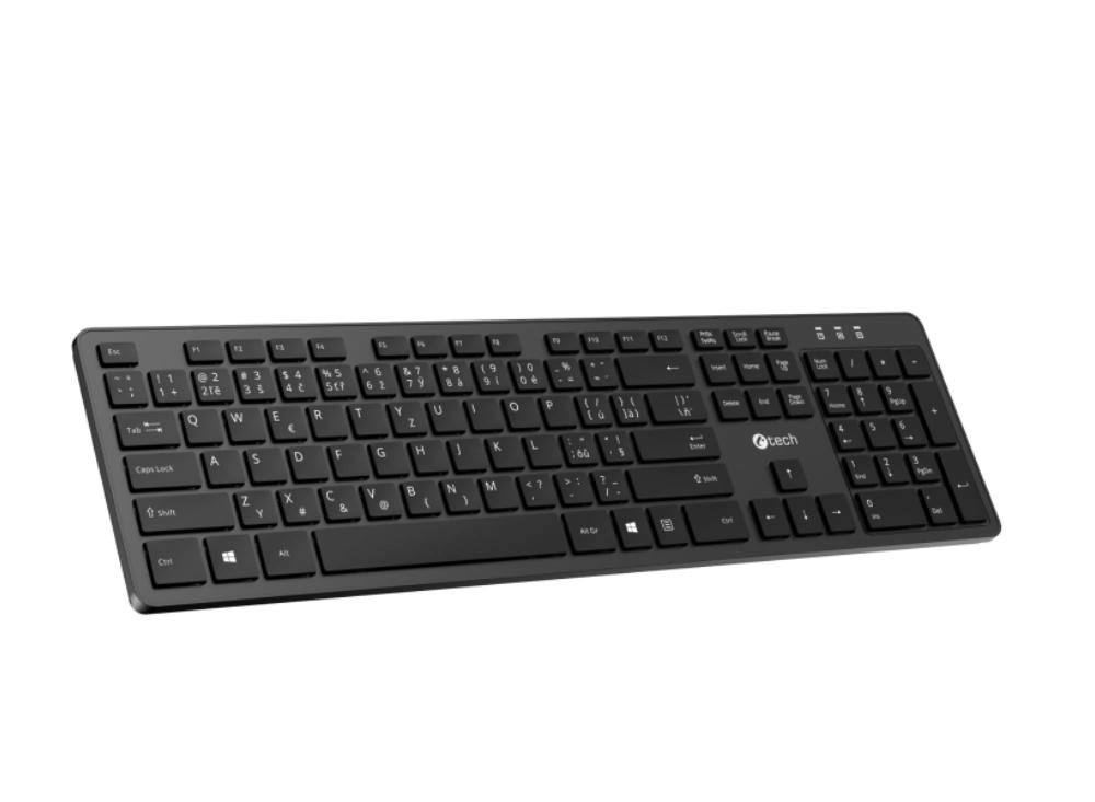 C-TECH Klávesnice KB-115, bezdrátová 2.4Ghz, slim, CZ/SK