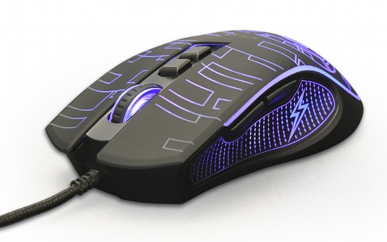 GEMBIRD myš MUSG-RGB-01, podsvícená, 7 tlačítek, černá, 3600DPI, USB