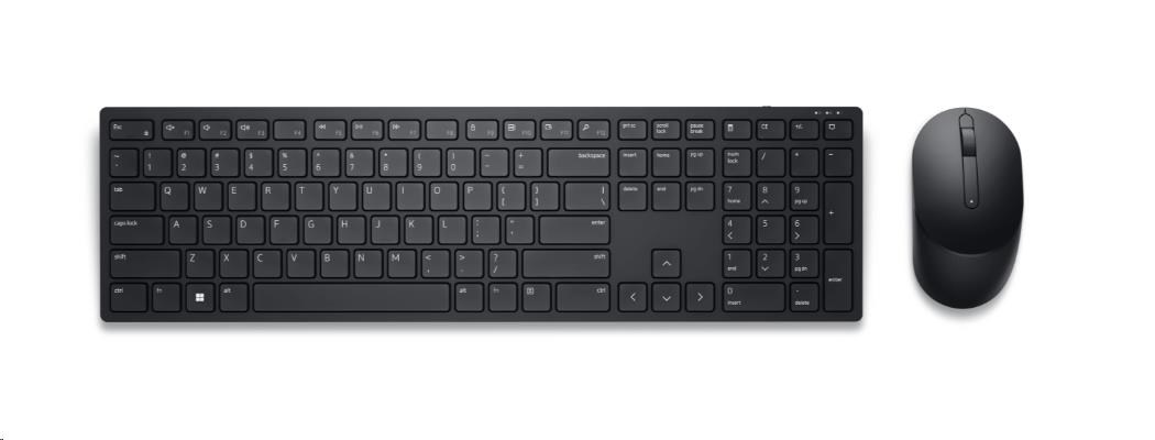 DELL Pro Wireless Keyboard and Mouse - KM5221W - US International (QWERTY) - Black