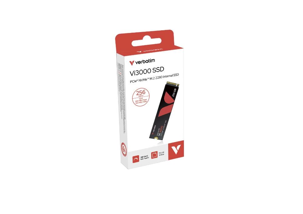 VERBATIM SSD Vi3000 Internal PCIe NVMe M.2 SSD 256GB , W 1300/ R 3300 MB/s