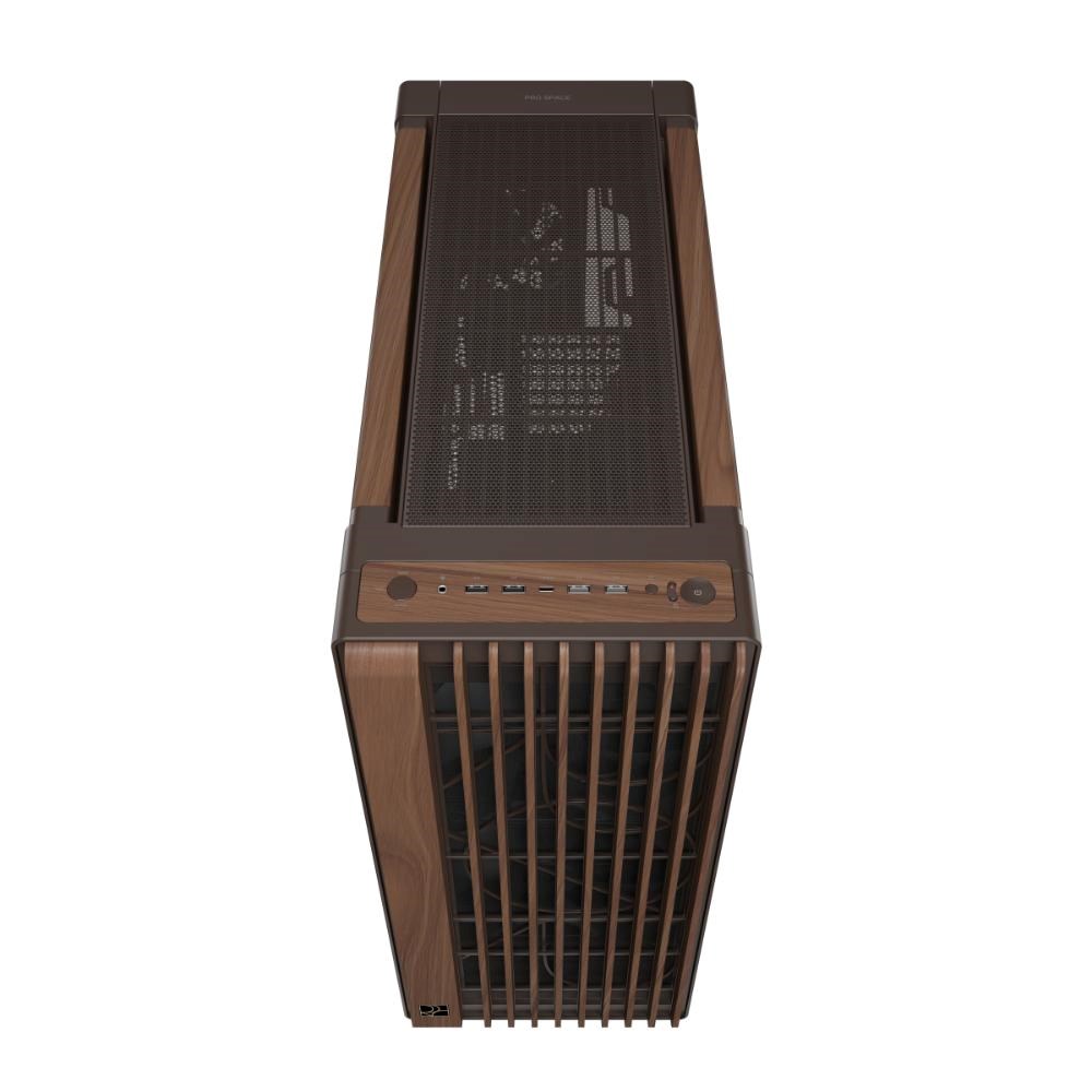 ASUS case PROART PA602 WALNUT WOOD RETRO TG, Mid Tower, průhledná bočnice, hnědá