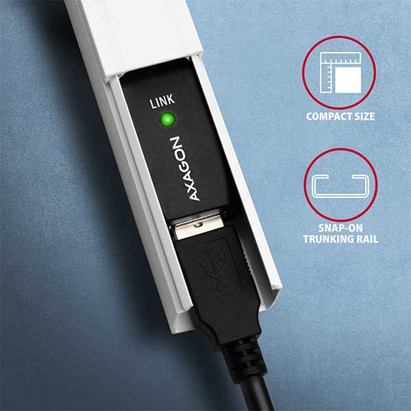 AXAGON ADR-215, USB 2.0 A-M -> A-F aktivní prodlužovací / repeater kabel, 15m