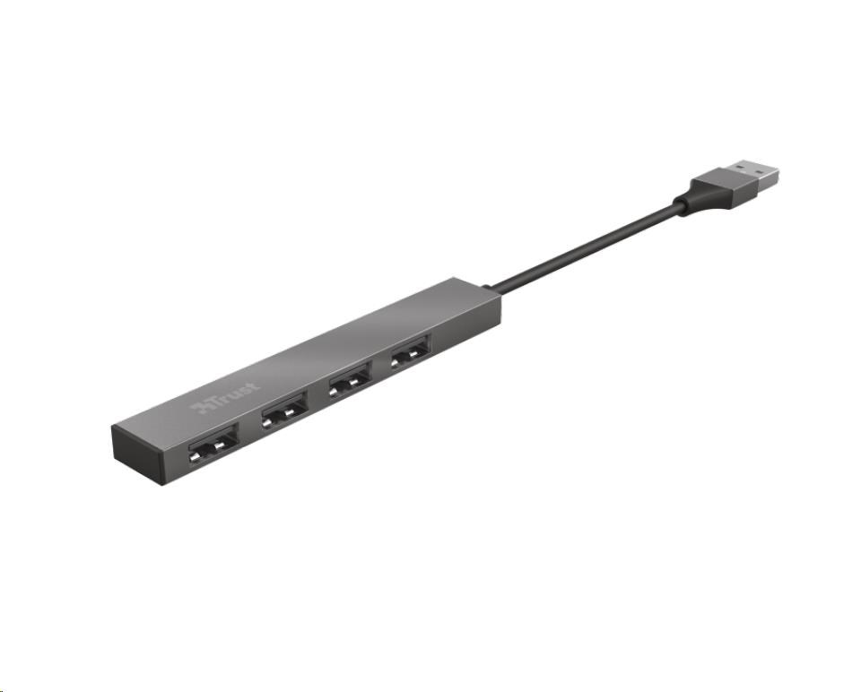 TRUST rozbočovač HALYX, Aluminium 4-Port Mini USB Hub, 10cm