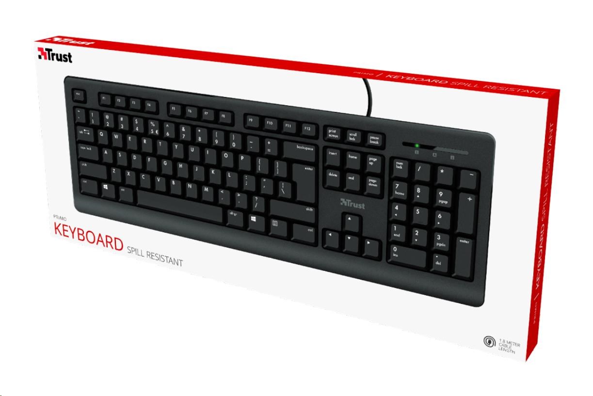 TRUST klávesnice PRIMO, membránová, USB, HU
