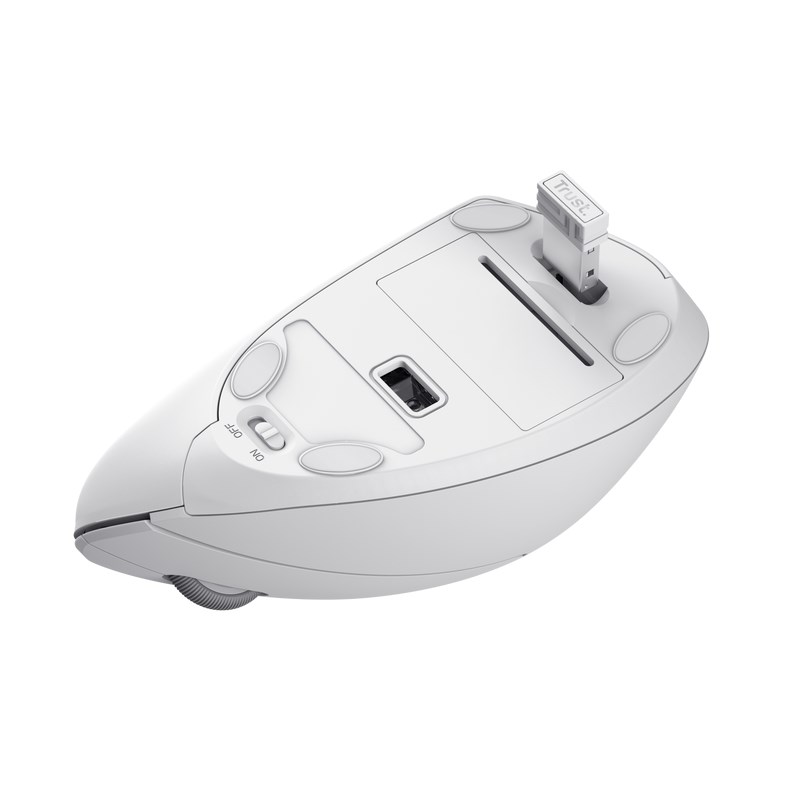 TRUST vertikální myš Verto bezdrátová ergonomická myš, USB, bílá