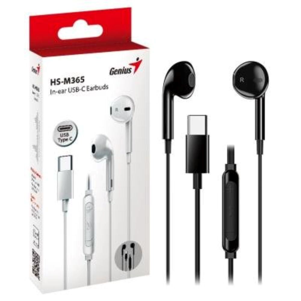 GENIUS sluchátka HS-M365 headset, mikrofon, USB-C, černá