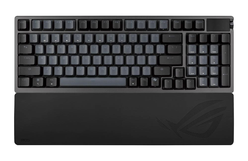 ASUS klávesnice ROG Azoth 96 HE, Mechanická, Bezdrátová, BT, RF 2.4GHz, US, černá