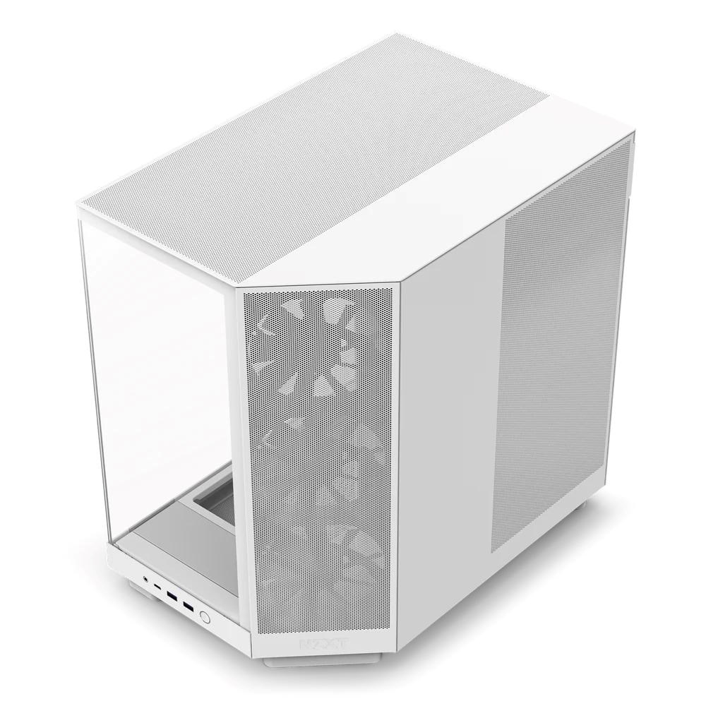 NZXT skříň H6 Flow dvoukomorová / MidT / 3x120mm fan / 2xUSB 3.2 / USB-C / prosklená bočnice i čelo / bílá