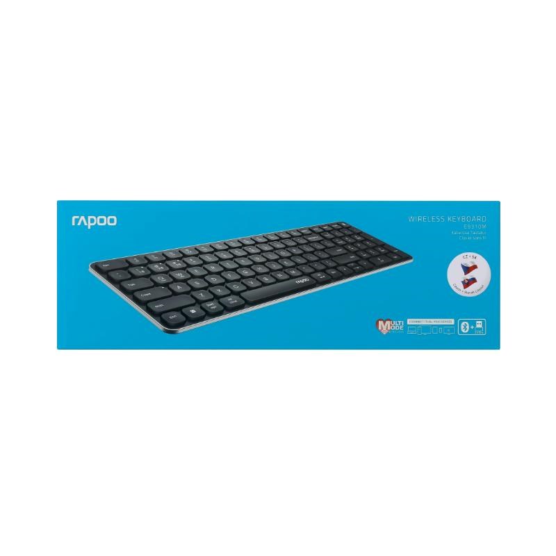 RAPOO Klávesnice E9310M, Bezdrátová 2.4GHz, Bluetooth, CZ/SK, černá