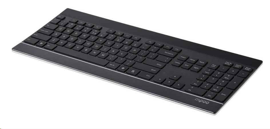 RAPOO Klávesnice E9270p USB, multimediální, bezdrátová, černá, CZ