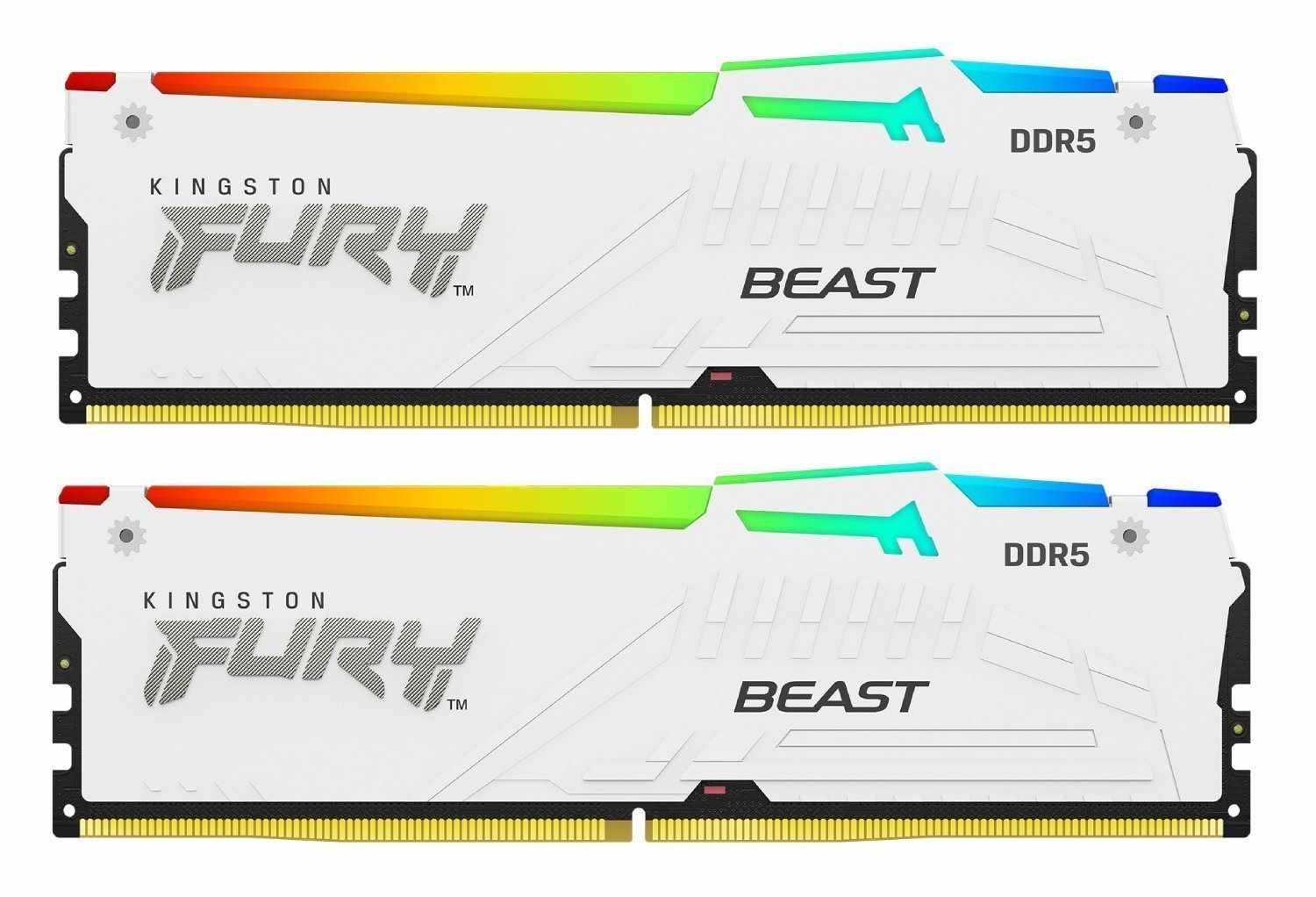 KINGSTON DIMM DDR5 32GB (Kit of 2) 6800MT/s CL34 Non-ECC FURY Beast RGB EXPO, Bílá
