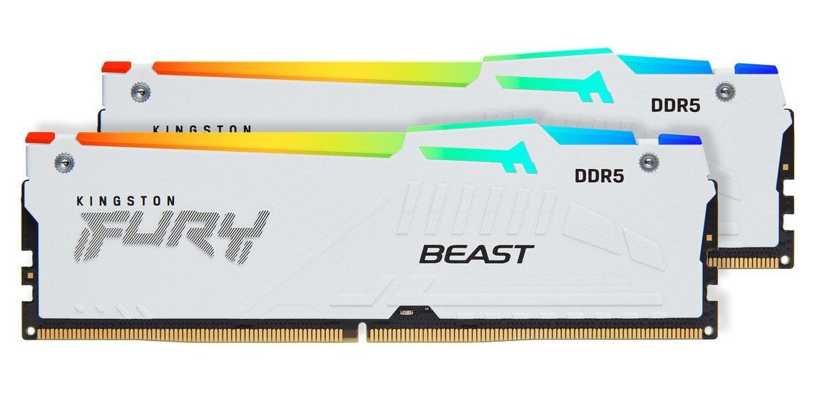 KINGSTON DIMM DDR5 32GB (Kit of 2) 6800MT/s CL34 Non-ECC FURY Beast RGB EXPO, Bílá
