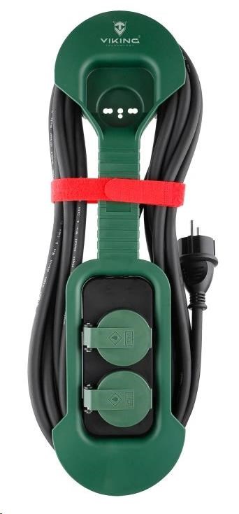 Viking síťová prodlužovací zásuvka R280, 2x AC 230V, IP44, délka 8 m