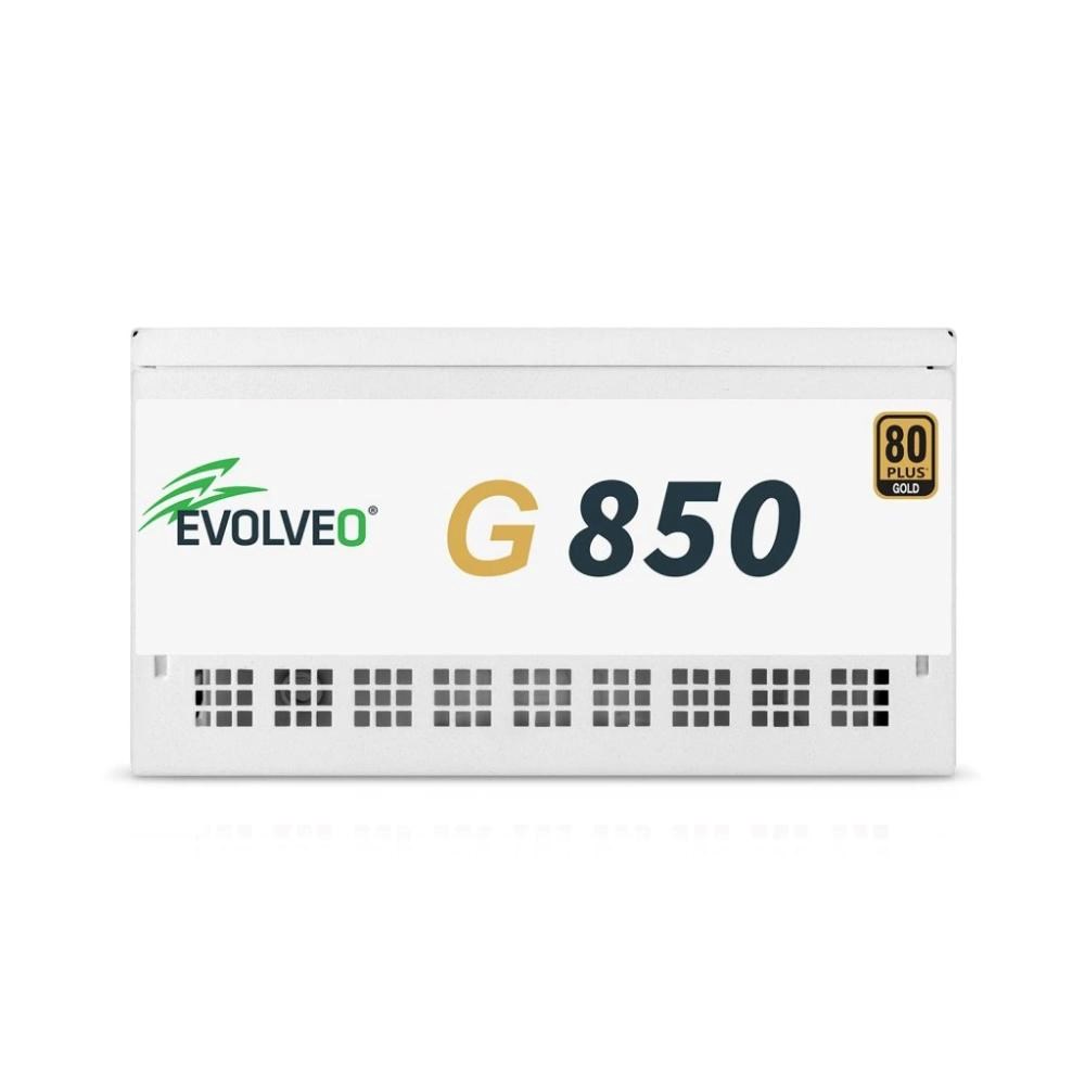 EVOLVEO G850 zdroj 850W, 80+ GOLD, ATX 3.1, aPFC, 140 mm ventilátor, záruka 3 roky, bílý