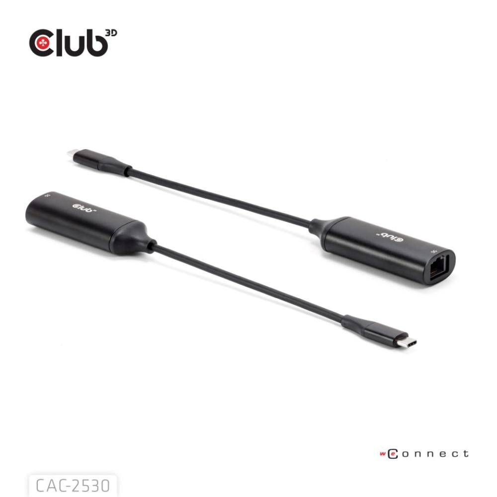 Club3D Adaptér USB-C na RJ45, 5Gb, 24cm