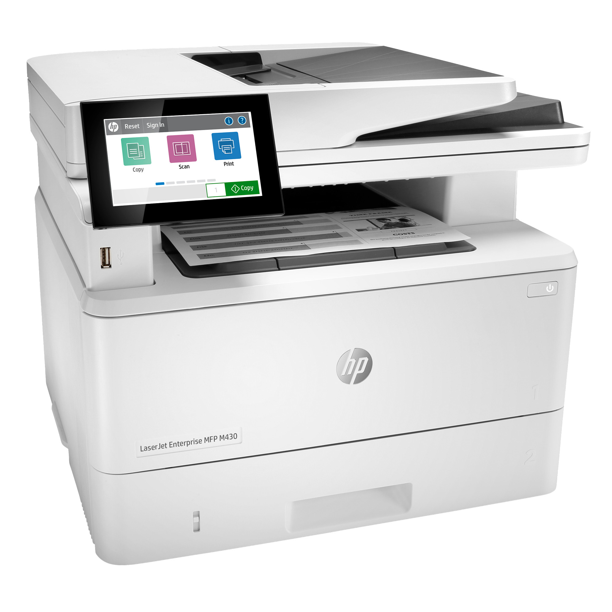 HP LaserJet Enterprise MFP M430f (38str/min, A4, USB, Ethernet, PRINT, SCAN, COPY, FAX, DADF, duplex)