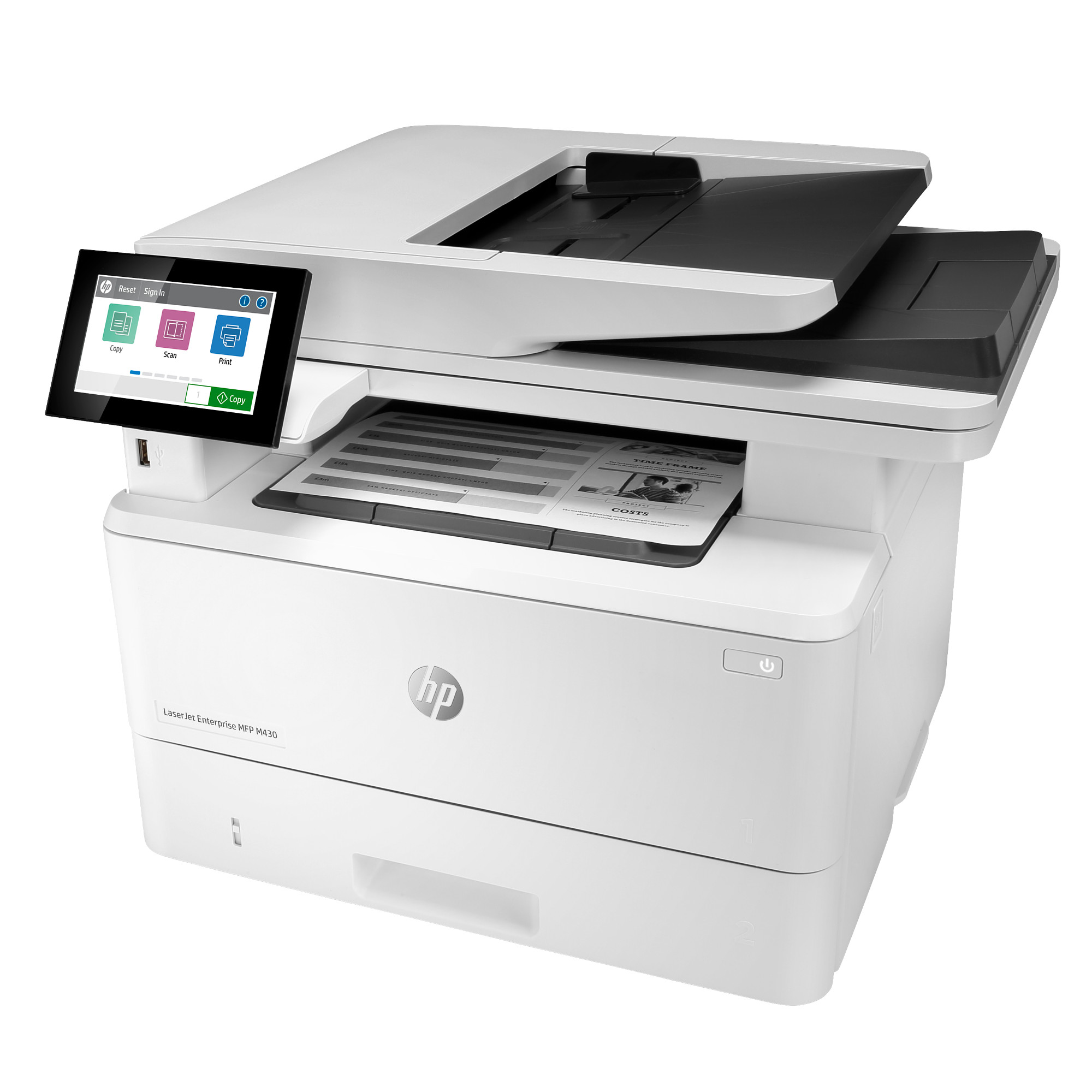 HP LaserJet Enterprise MFP M430f (38str/min, A4, USB, Ethernet, PRINT, SCAN, COPY, FAX, DADF, duplex)