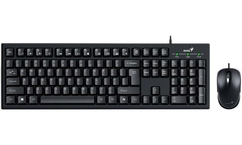 GENIUS set klávesnice+myš KM-100SE/ Drátový set/ Copilot/ USB/ černá/ CZ+SK layout