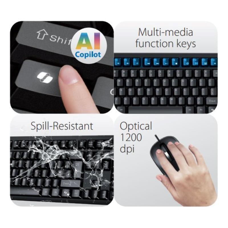 GENIUS set klávesnice+myš KM-100SE/ Drátový set/ Copilot/ USB/ černá/ CZ+SK layout
